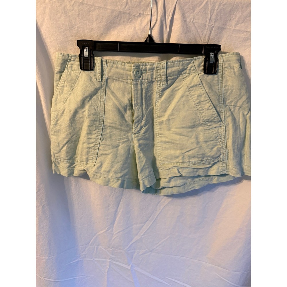 Gap Womens Mint Green Linen Blend Utility Patch Pocket Shorts Size 6